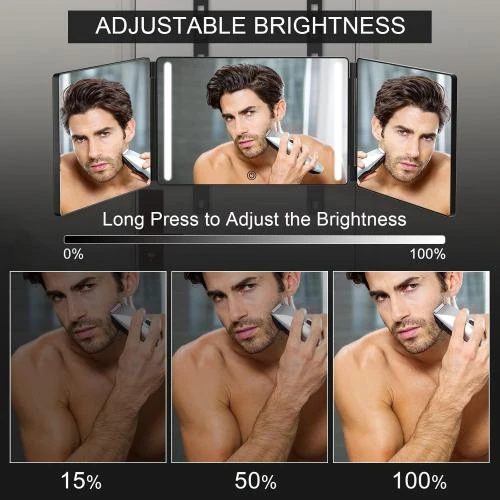 Zoom sur Miroir 360° Lumière Fascinate, Cosmétiques, Douche, Coiffure