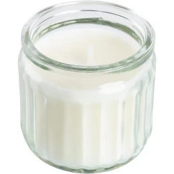 Ikea ADLAD 10 Bougies Parfumées Blanches Verre Bois en situation