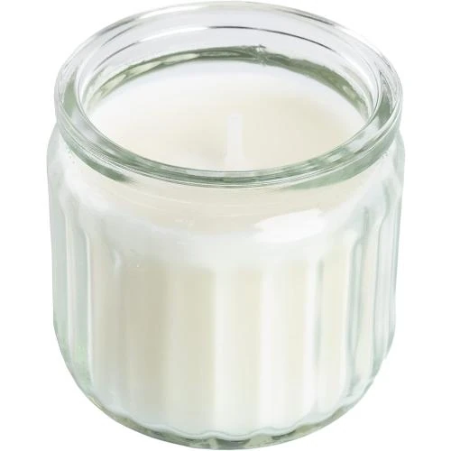 Détail de Ikea ADLAD 10 Bougies Parfumées Blanches Verre Bois