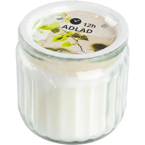 Zoom sur Ikea ADLAD 10 Bougies Parfumées Blanches Verre Bois