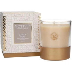 Bougie festive Votivo Joie de Noël, parfum envoûtant