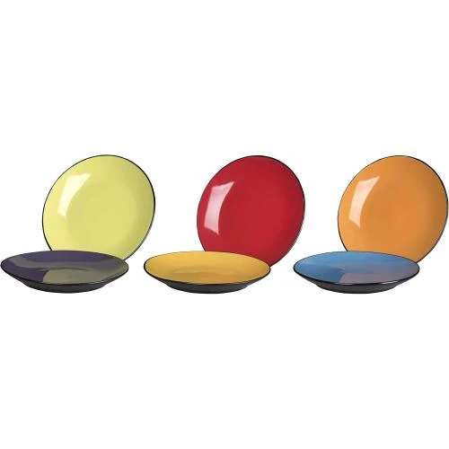 Zoom sur Assiettes à salade colorées Klikel, céramique, lave-vaisselle