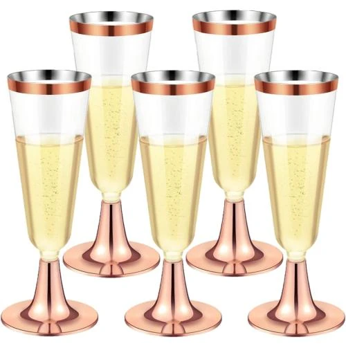 Flûtes à Champagne LATERN, 30 pièces, Or Rose, Réutilisables - Vue principale