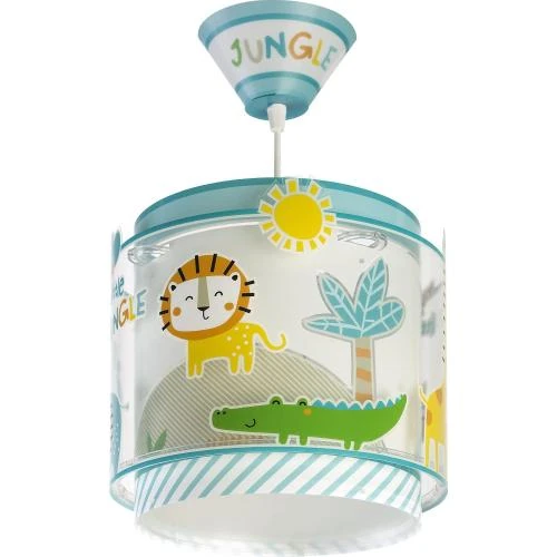 Lampe suspension enfant Little Jungle, animaux colorés - Vue principale