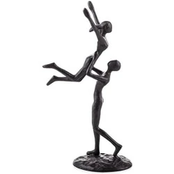 Figurine de Couple Vintage en Métal pour Décoration Intérieure