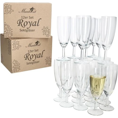 MamboCat Flûtes Champagne Transparentes, Lot 24 Verres - Vue principale