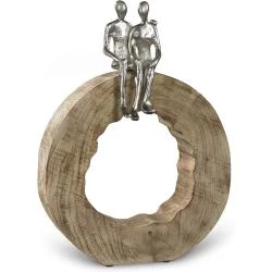 Sculpture Moritz Be Together, Bois de manguier, Décoration moderne