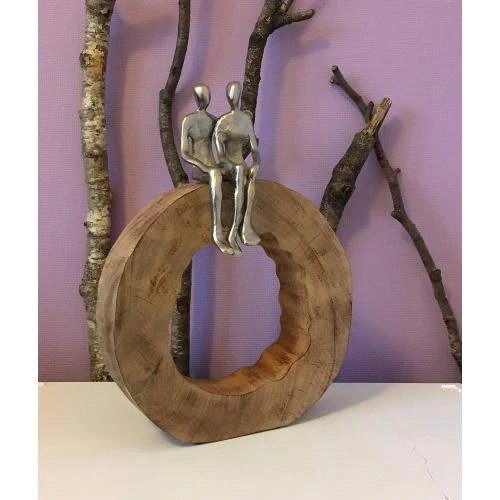 Zoom sur Sculpture Moritz Be Together, Bois de manguier, Décoration moderne