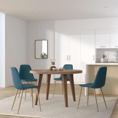 Détail de Chaise Velours Bleu Canard, Élégance Atmosphera