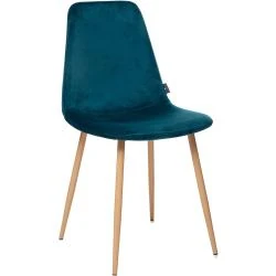 Chaise Velours Bleu Canard, Élégance Atmosphera