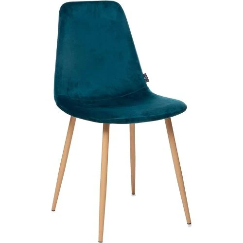Chaise Velours Bleu Canard, Élégance Atmosphera - Vue principale