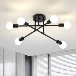 Lustre Vintage Namito, Plafonnier Industriel 6 Lumières