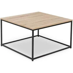 Table Basse Industrielle Detroit, Design Carré, Style Loft Moderne