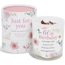 Bougie Soja 60e Anniversaire, Quartz Rose, Gemini Gifts