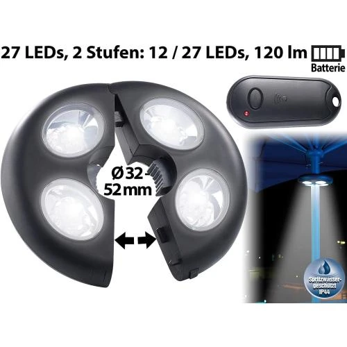 Détail de Lunartec Lampe Parasol Télécommandée, Éclairage Extérieur