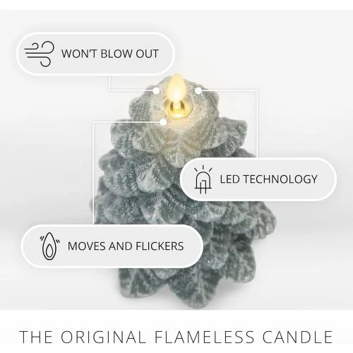 Détail de Bougie LED sans flamme, finition pailletée, vert iceberg