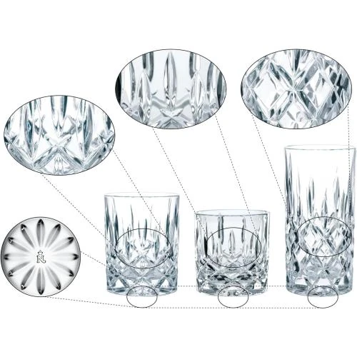 Zoom sur Nachtmann Noblesse Lot 18 Tasses Élégantes Cristal