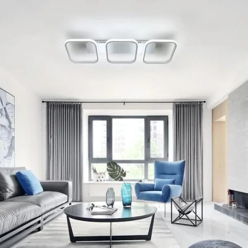 Détail de Plafonnier LED Aiskdan, Moderne, Minimaliste, 3 Têtes, 6000K