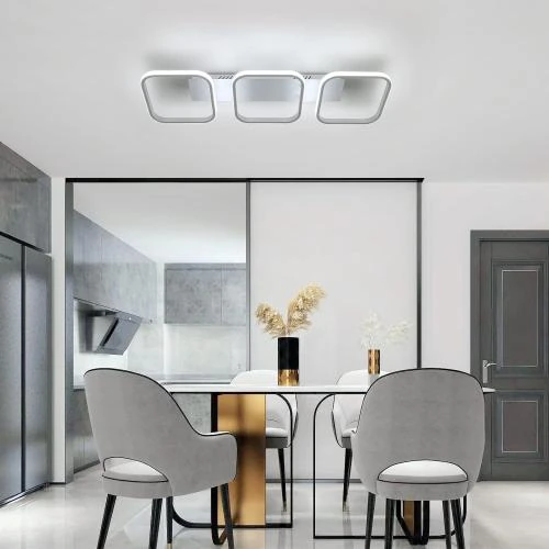 Zoom sur Plafonnier LED Aiskdan, Moderne, Minimaliste, 3 Têtes, 6000K