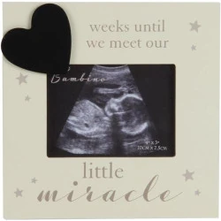 Cadre photo échographie Bambino, compte à rebours, inscription