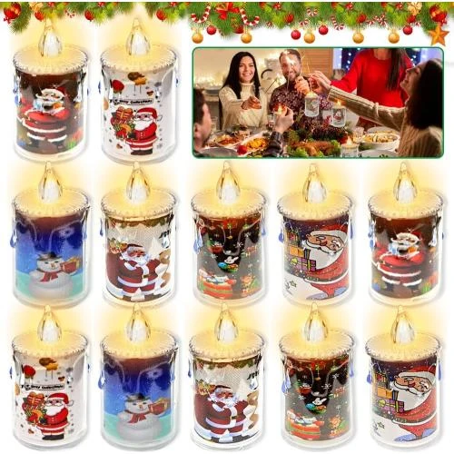 Bougies LED Sans Flamme, Lot 12, Blanc Chaud, Noël - Vue principale