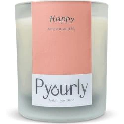 Bougie parfumée jasmin, cire luxe non toxique, 40h