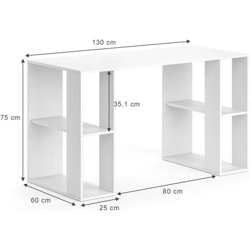Zoom sur Bureau Arian Vicco, Blanc, Design Moderne, Fonctionnel