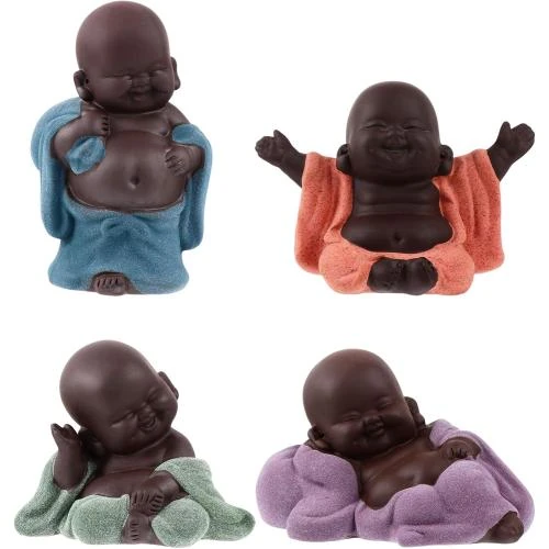 Statues Bouddha Moines, Sculptures Argile, Figurines Collection - Vue principale