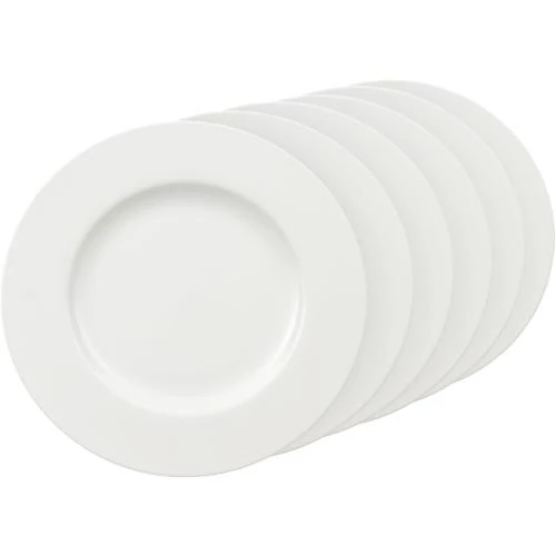 Assiette plate porcelaine Bone Villeroy Boch, Blanc, 6 pièces - Vue principale