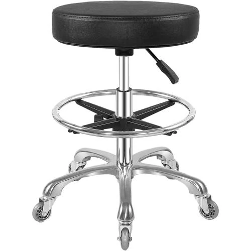Tabouret roulant hydraulique noir, robuste, polyvalent - Vue principale