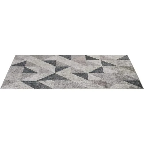 Tapis Salon Chambre Design Moderne, Poils Courts, Gris - Vue principale