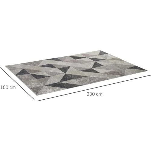 Zoom sur Tapis Salon Chambre Design Moderne, Poils Courts, Gris
