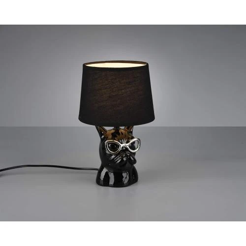 Zoom sur Lampe de Table Bouledogue Français Noir, Reality Leuchten