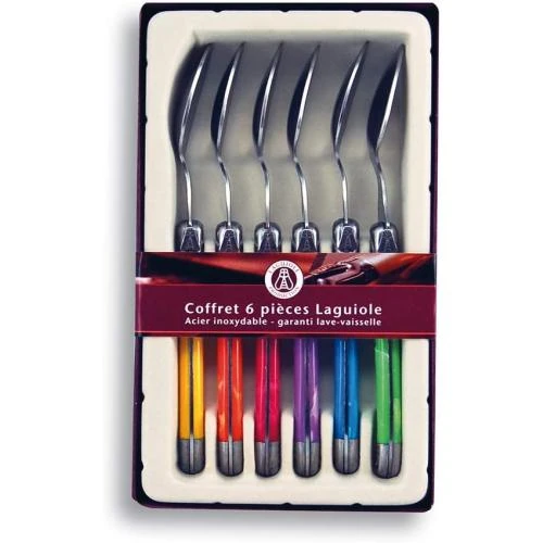 Coffret 6 cuillères à café multicolores Laguiole Production - Vue principale
