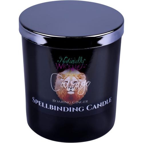 Présentation de Bougie Courage Spellbinding Naturally Wicked, Gingembre Rugissant en situation