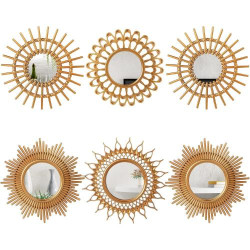 Présentation Miroirs Dores Namalu, Décoration Murale Circulaire Boho