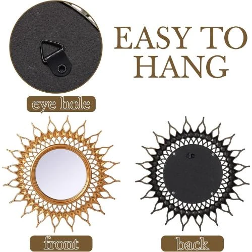 Zoom sur Miroirs Dores Namalu, Décoration Murale Circulaire Boho