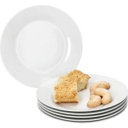 Assiettes en porcelaine blanche, lot de 6, chic
