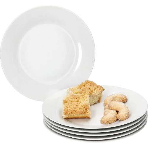Assiettes en porcelaine blanche, lot de 6, chic - Vue principale