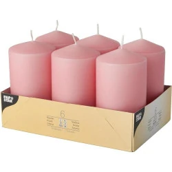 Bougies piliers Rose vieilli, Lot 6, PAPSTAR