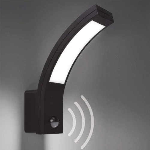 Appliques LED Extérieur Noir, 4000K, 900lm, PIR - Vue principale