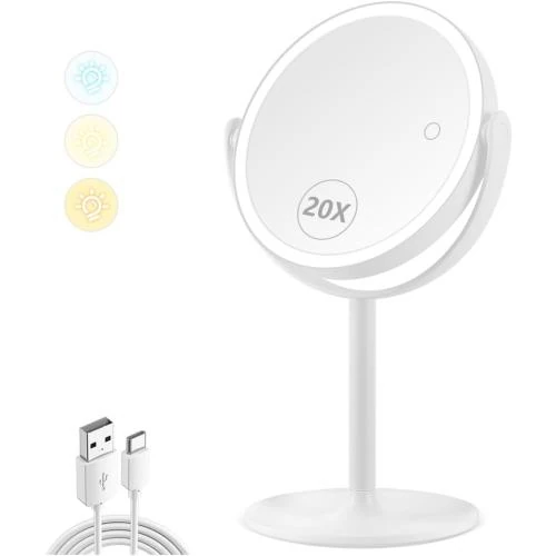 Miroir maquillage MIYADIVA, éclairage 20x, 3 lumières - Vue principale