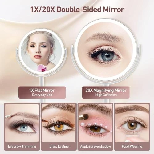 Détail de Miroir maquillage MIYADIVA, éclairage 20x, 3 lumières