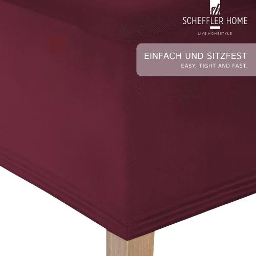 Détail de Housse Chaise Extensible Élastique Lot 2 Bordeaux Élégante