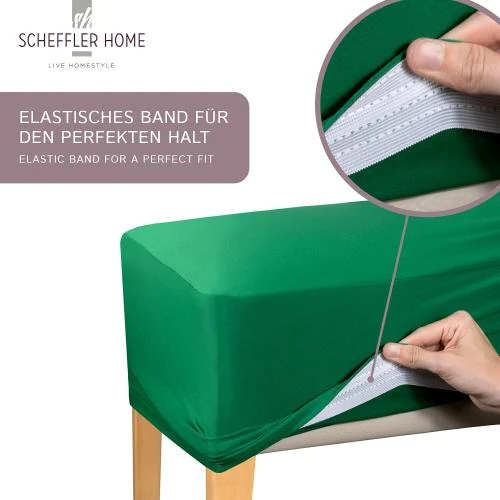 Zoom sur Housse Chaise Extensible Élastique Lot 2 Bordeaux Élégante