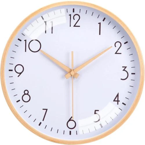 Horloge Murale VIVILINEN Bois Naturel Massif Moderne - Vue principale