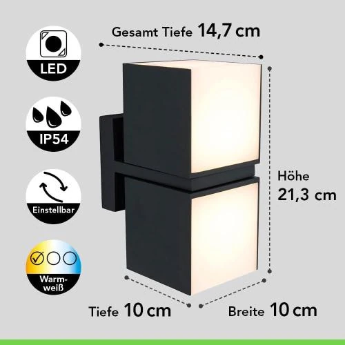 Détail de Applique Murale LUTEC, Fonte Plastique Noir, Design Élégant