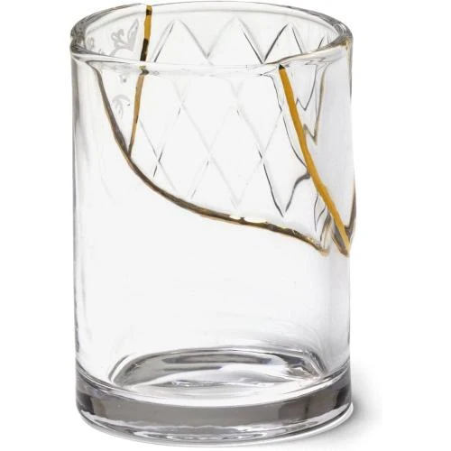 Détail de Assiettes SELETTI Kingsugi, design japonais en verre