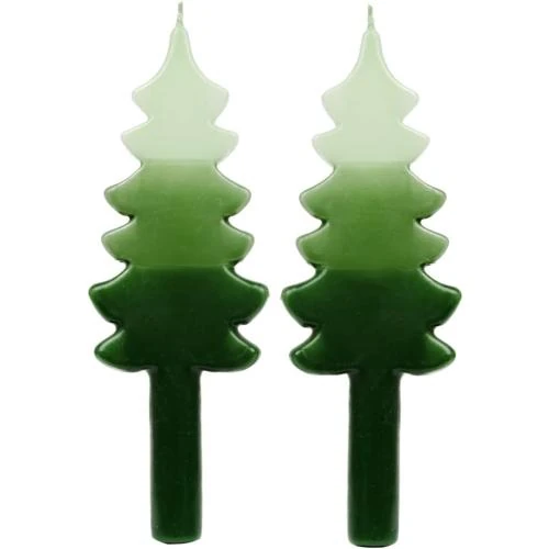 Bougies sapin Noël Talking Tables, décorations blanches, vertes - Vue principale