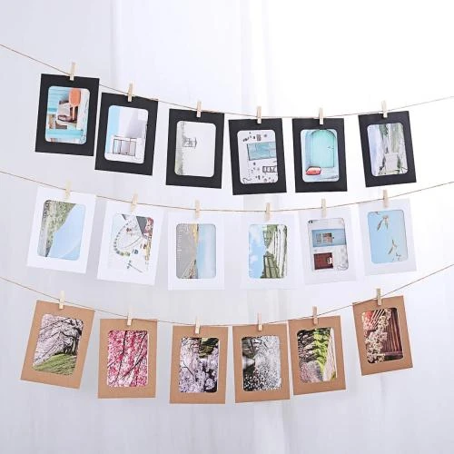 Détail de VORCOOL, 30 Cadres Photo Papier Kraft, Décoration Murale